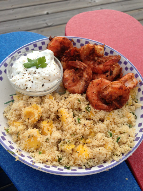 Grilled Shrimp & Mango Couscous, 